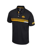 Men's Colosseum Black Iowa Hawkeyes No Problemo Polo Shirt