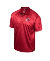 Men's Colosseum Red Utah Utes Honeycomb Raglan Polo Shirt