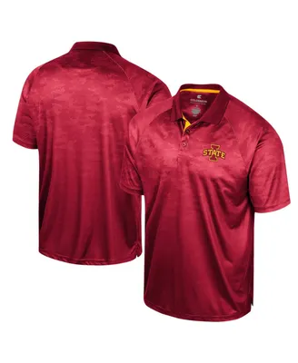 Men's Colosseum Cardinal Iowa State Cyclones Honeycomb Raglan Polo Shirt