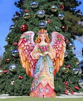 Designocracy Floral Angel 32" Outdoor Christmas Free Standing Garden Decor G. DeBrekht