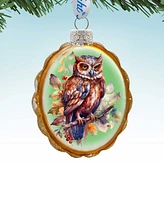 Designocracy Owl Keepsake Holiday Mercury Glass Ornaments G. DeBrekht