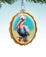 Designocracy Pelican Keepsake Holiday Mercury Glass Ornaments G. DeBrekht