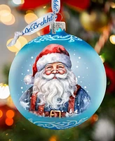 Designocracy Santa's Magical Presence Ball Christmas Mercury Glass Ornaments G. DeBrekht