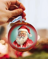Designocracy Captivating Smile of Santa Ball Mercury Christmas Glass Ornaments G. DeBrekht