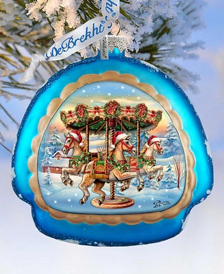 Designocracy Christmas Carousel Rainbow Holiday Mercury Glass Ornaments G. DeBrekht