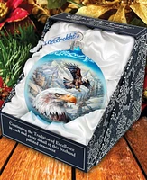 Designocracy The Land of the Free-American Eagle Ball Christmas Glass Ornaments G. DeBrekht