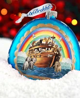 Designocracy Noah's Arch Rainbow Christmas Mercury Glass Ornaments G. DeBrekht