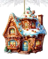 Designocracy Gingerbread House Christmas Wooden Ornaments Holiday Decor G. DeBrekht