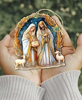 Designocracy Nostalgic Nativity Scene Christmas Wooden Ornaments Holiday Decor G. DeBrekht