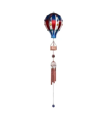 34" Long Blue and Red Air Balloon with Copper Gem