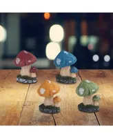 Fc Design 4-pc Red, Blue, Yellow, and Green Mushroom 1.75"H Home Decor Figurine Set Home Decor Perfect Gift for House Warming, Holidays and Birthdays