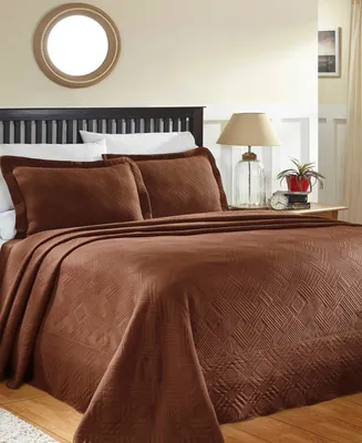 Closeout! Superior Geometric Fret Textured Jacquard Matelasse All-Season -Piece Bedspread Set