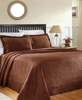 Closeout! Superior Geometric Fret Textured Jacquard Matelasse All-Season -Piece Bedspread Set