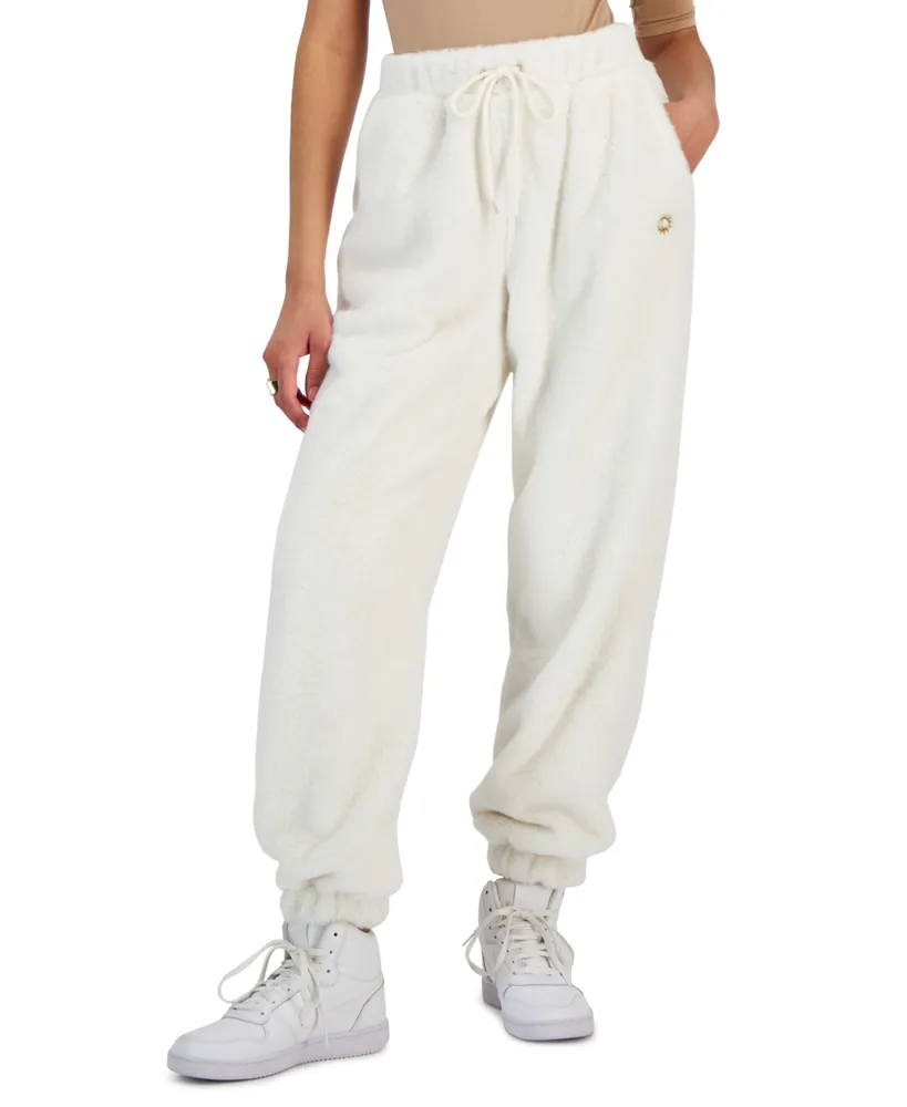 Crave Fame Juniors' Cozy Sherpa Lined Drawstring-Waist Joggers - Macy's