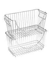 Smart Design Set of Stacking Baskets with Handles