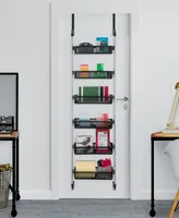 Smart Design 6-Tier Over the Door Pantry Organizer with 6 Full Baskets