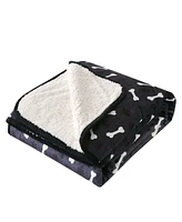 Happycare Textiles Advanced Water Resistant Pets Print Comfort Throw