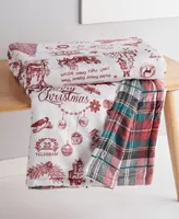 Levtex Yuletide Toile Reversible Oversized Throw, 68" x 68"