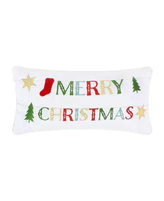 Levtex Gnome for the Holidays Embroidered Decorative Pillow, 12" x 24"