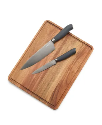 GreenPan Titanium 3-Piece Knife and Cutting Board Set