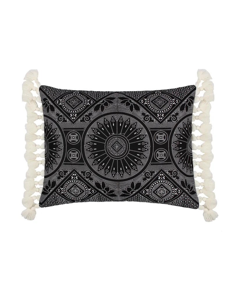 Levtex Washed Linen Tassel Decorative Pillow, 14" x 18"