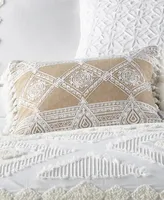 Levtex Harleson Diamond Embroidered Tassels Decorative Pillow, 14" x 18"