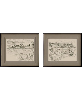 Sepia Scenes I Framed Art, Set of 2