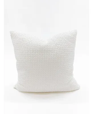 Anaya Home White 26X26 Down Alternative Cotton Waffle Weave Pillow