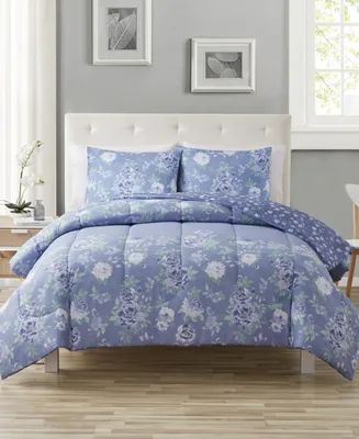 Keeco Maddie Floral Reversible 3-Piece Comforter Set, Created for Macy's