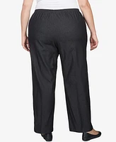 Alfred Dunner Plus Comfort Waistband Mid Rise Average Length Straight Leg Denim Pant