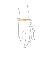 Bling Jewelry Set of 3 Tri-Color Stacking Bangle Bracelets Rose Gold Plated Sterling Silver
