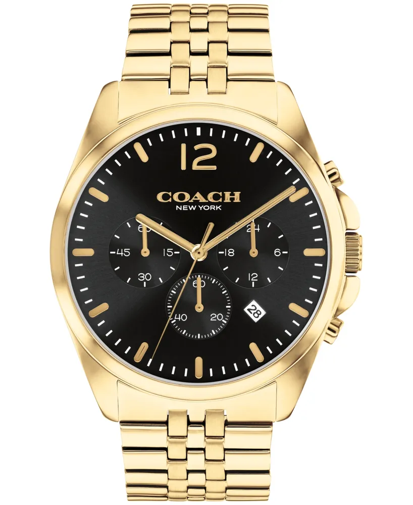 Coach Men's Greyson Gold-Tone Stainless Steel Bracelet Watch 43mm