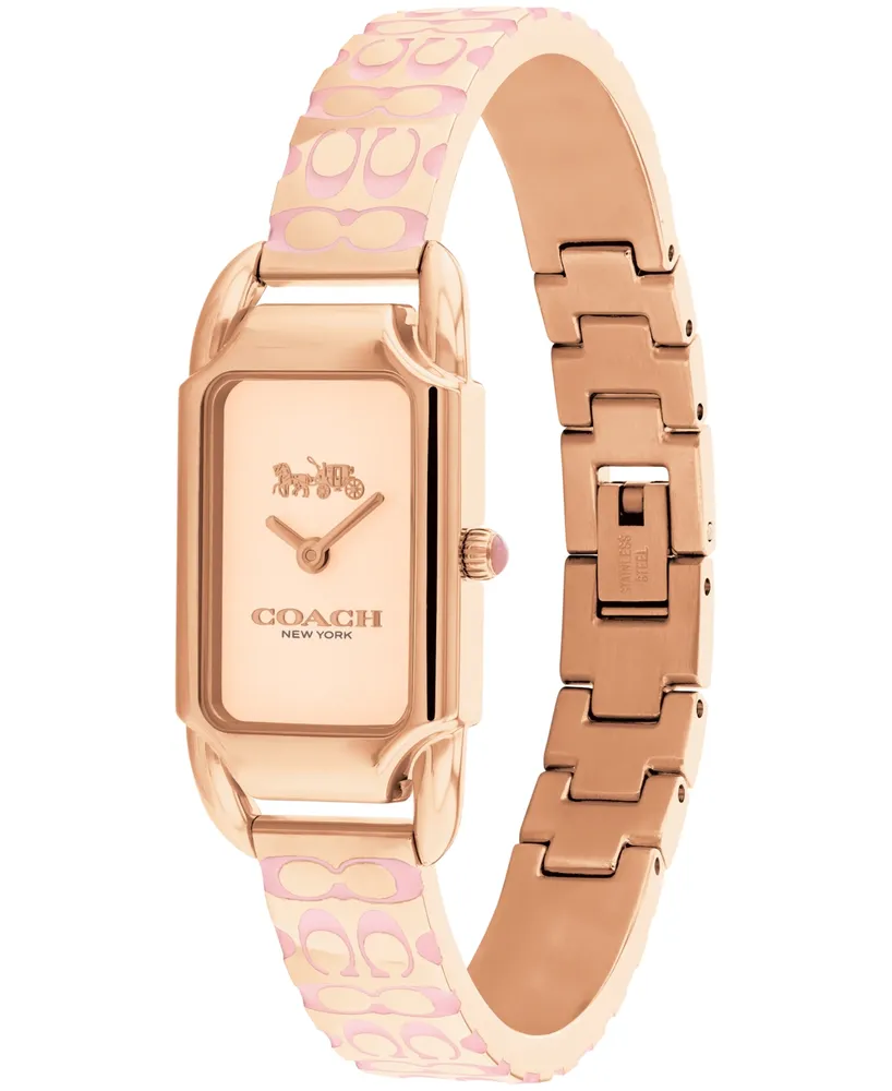 Coach Women's Cadie Rose Gold-Tone Stainless Steel Bangle Bracelet Watch 17.5 x 28.5mm
