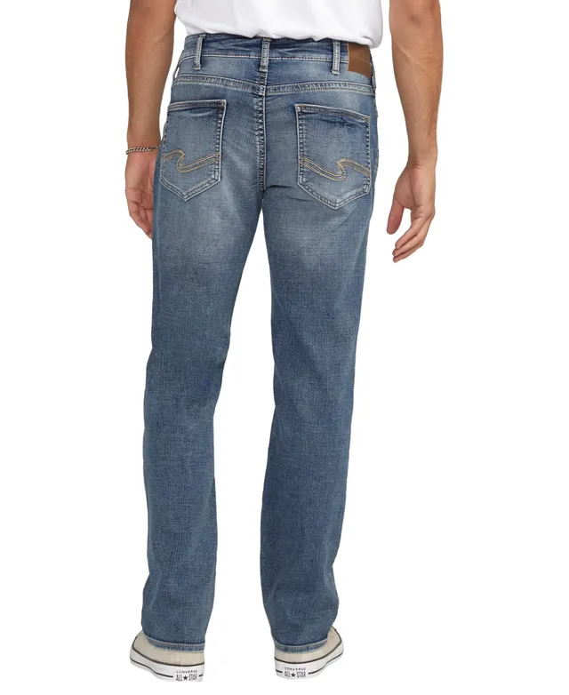 Slim Straight Gray Wash Stretch Jeans