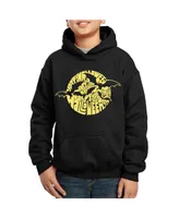 Child Boy's Word Art Hooded Sweatshirt - Halloween Bats