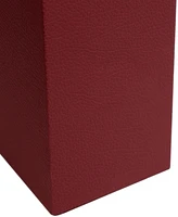 Lalia Home Lexington 21" Leather Base Modern Decor Bedside Table Lamp with White Rectangular Fabric Shade