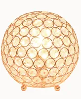 Lalia Home Elipse 8" Metal Crystal Orb Table Lamp