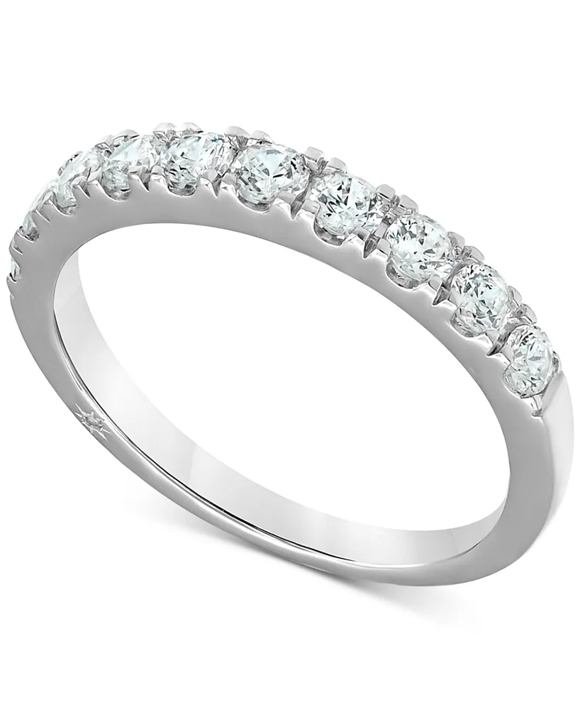 Diamond Emerald-Cut & Round Halo Bridal Set (3 ct. t.w.) in 18k White Gold