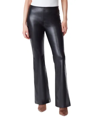 Jessica Simpson Women's Faux-Leather Pull-On Flare-Leg Pants