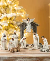 Glitzhome 11-Piece Resin Nativity Figurine Set