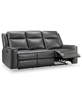 Abbyson Living Rhodes 81.5" Top-Grain Leather Manual Reclining Sofa