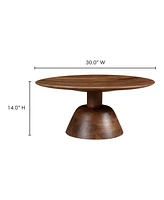 Nels 30" Acacia Wood Round Coffee Table