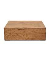 Nash 40" Burl Wood Veneer Square Coffee Table