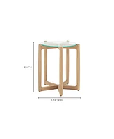 Hetta 19.69" Oak Round Side Table