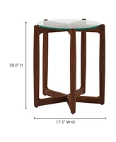 Hetta 19.69" Walnut Round Side Table