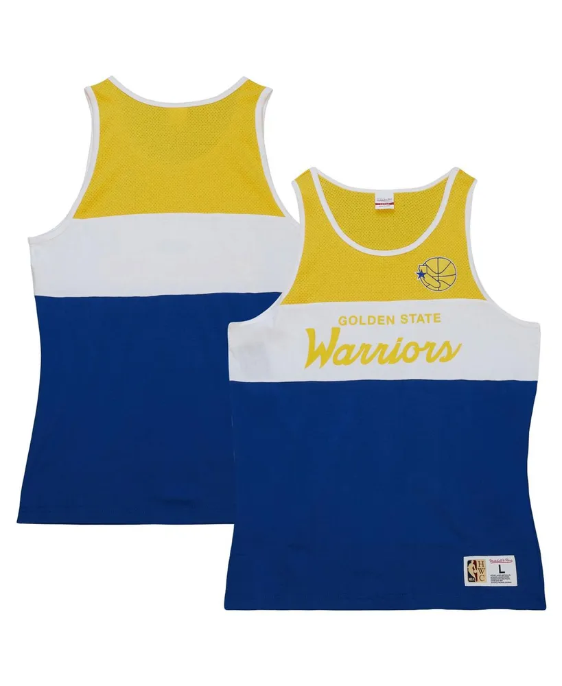 Men's Mitchell & Ness Royal Golden State Warriors Special Script Tank Top