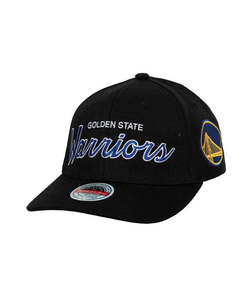 Men's Mitchell & Ness Black Golden State Warriors Mvp Team Script 2.0 Stretch-Snapback Hat