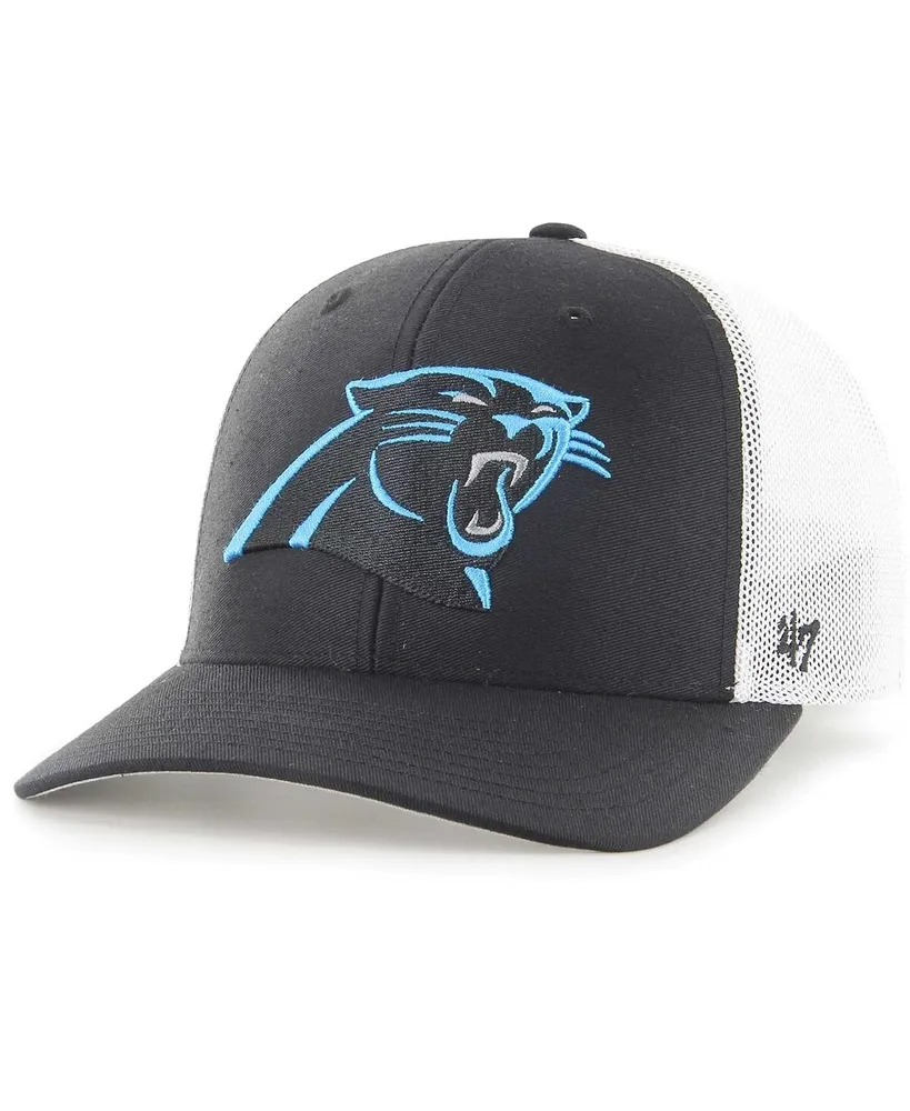 Men's '47 Brand Black Carolina Panthers Trophy Trucker Stretch Fit Hat