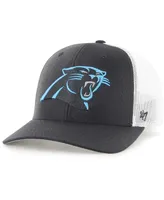 Men's '47 Brand Black Carolina Panthers Trophy Trucker Stretch Fit Hat