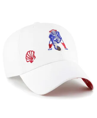 Women's '47 Brand White New England Patriots Confetti Icon Clean Up Adjustable Hat